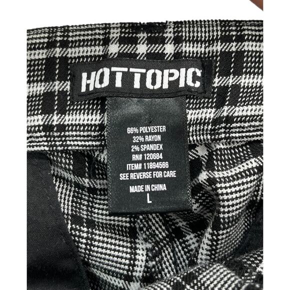 Hot Topic Womens Size Large L Black and White Plaid High Rise Pants 30"W x 28"I - Picture 8 of 16